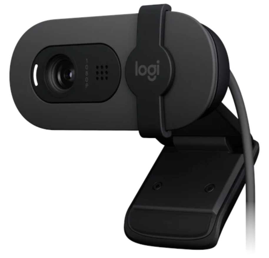 Logitech Brio 105, Full HD-Business-Webcam USB-A-Anschluss, Auflösung 1080p, Automatischer Lichtausgleich, Integrierte Abdeckblende von Logitech