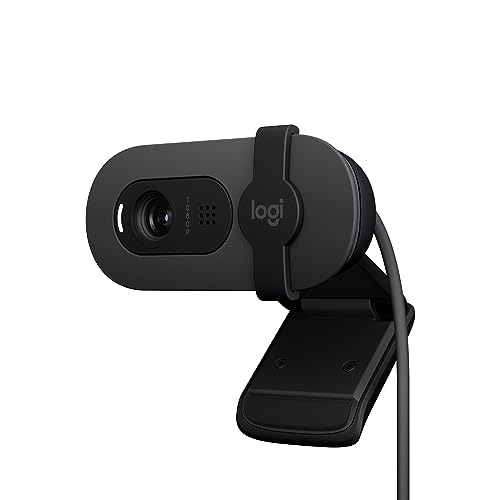 Logitech Brio 105 Business-Webcam mit Full HD und 1080p, automatischem Beleuchtungsausgleich, USB-A, Abdeckblende, einfacher Einrichtung, kompatibel mit Windows, macOS, ChromeOS - Graphit von Logitech