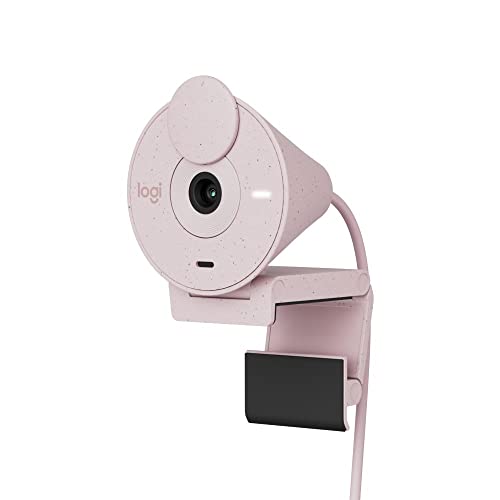 Logitech Brio 300 Full HD-Webcam mit Sichtschutz, Mikrofon mit Rauschunterdrückung, USB-C, Zertifiziert für Zoom, Microsoft Teams, Google Meet, Streaming, Automatische Lichtkorrektur - Rosa von Logitech