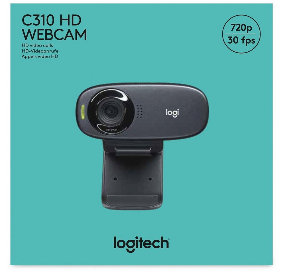 Logitech C310 HD 720p 1280x720 Pixel 30 FPS USB schwarz 960-001065 Webcam Logitech C310 HD 720p 1280x720 Pixel 30 FPS USB schwarz 960-001065 Webcam von Logitech
