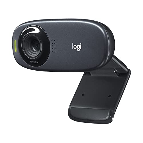 Logitech C310 Webcam, HD 720p, 60° Sichtfeld, Fester Fokus, Belichtungskorrektur, USB-Anschluss, Rauschunterdrückung, Universalhalterung, Für Skype, FaceTime, Hangouts, etc. - Schwarz von Logitech