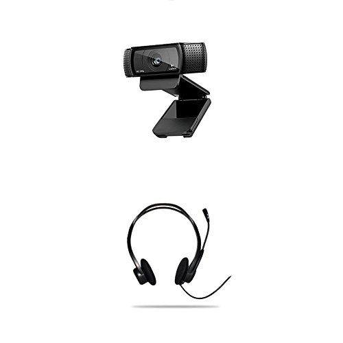 Logitech C920 HD Pro Webcam (mit USB und 1080p) schwarz + Logitech PC 960 Stereo Headset USB von Logitech