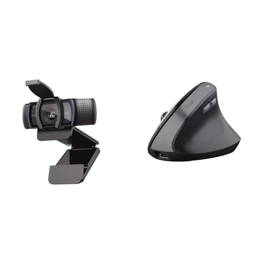 Logitech C920s HD PRO & Trust Yuno Wiederaufladbare Vertikale Maus, Kabellose von Logitech