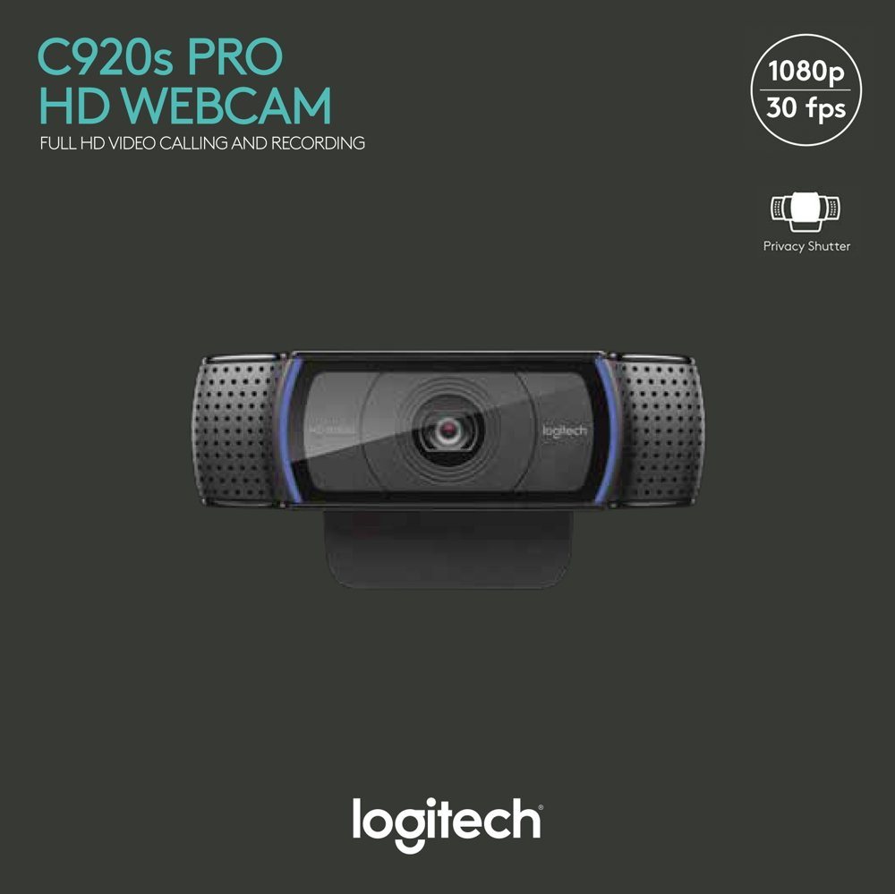Logitech C920s Pro HD 1080p 1920x1080 Pixel 30 FPS USB schwarz 960-001252 Webcam von Logitech