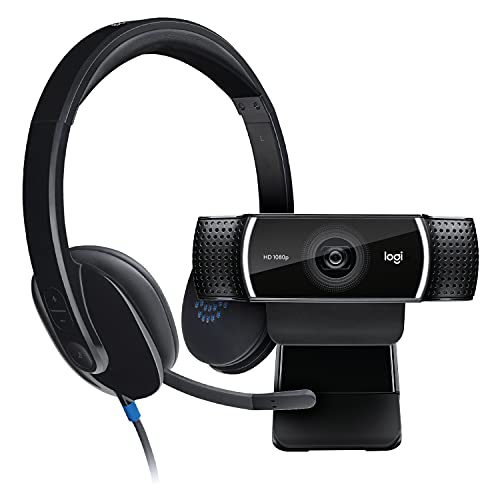 Logitech C922 PRO Webcam mit Stativ + H540 Kopfhörer mit Mikrofon von Logitech