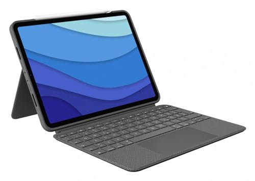 Logitech Combo Touch Tastatur-Case für iPad Pro 11 Zoll (1., 2., 3. und 4. Generation – 2018, 2020, 2021, 2022) Hintergrundbeleuchtung, überall klickbarem Trackpad, Deutsches QWERTZ-Layout - Grau von Logitech