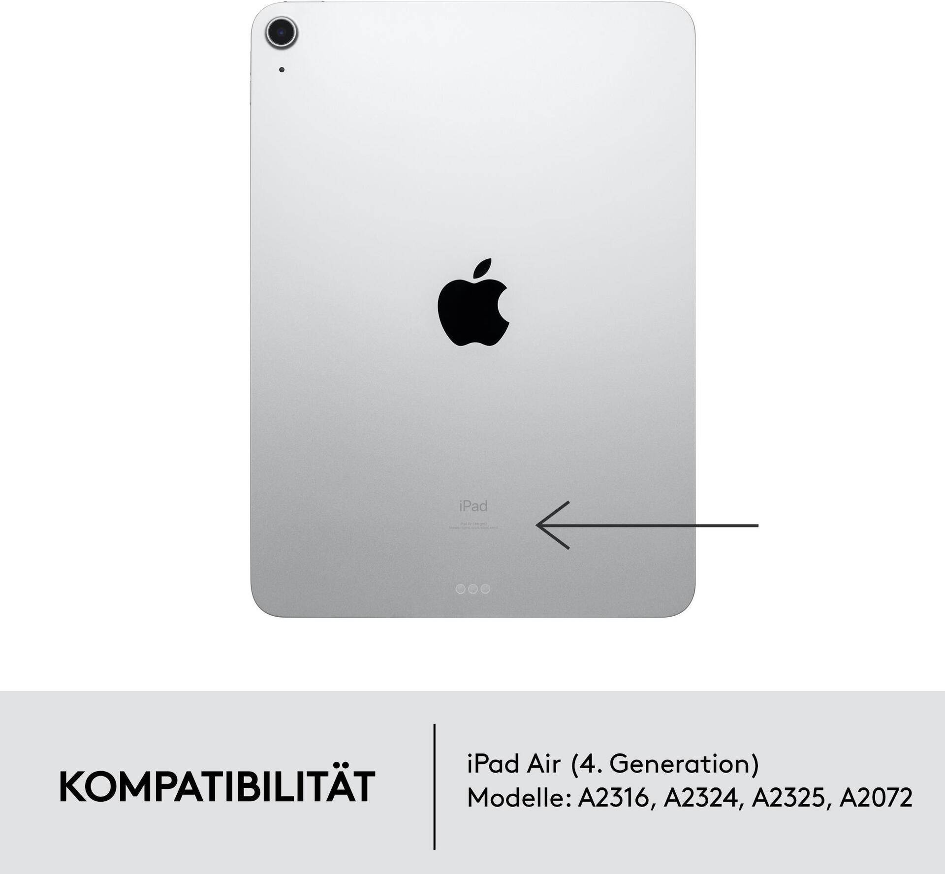 Logitech Combo Touch - Tastatur und Folioh�lle - mit Trackpad - hintergrundbeleuchtet - Apple Smart connector - QWERTY - GB - Oxford Gray - f�r Apple 10.9"  iPad Air (4. Generation) von Logitech