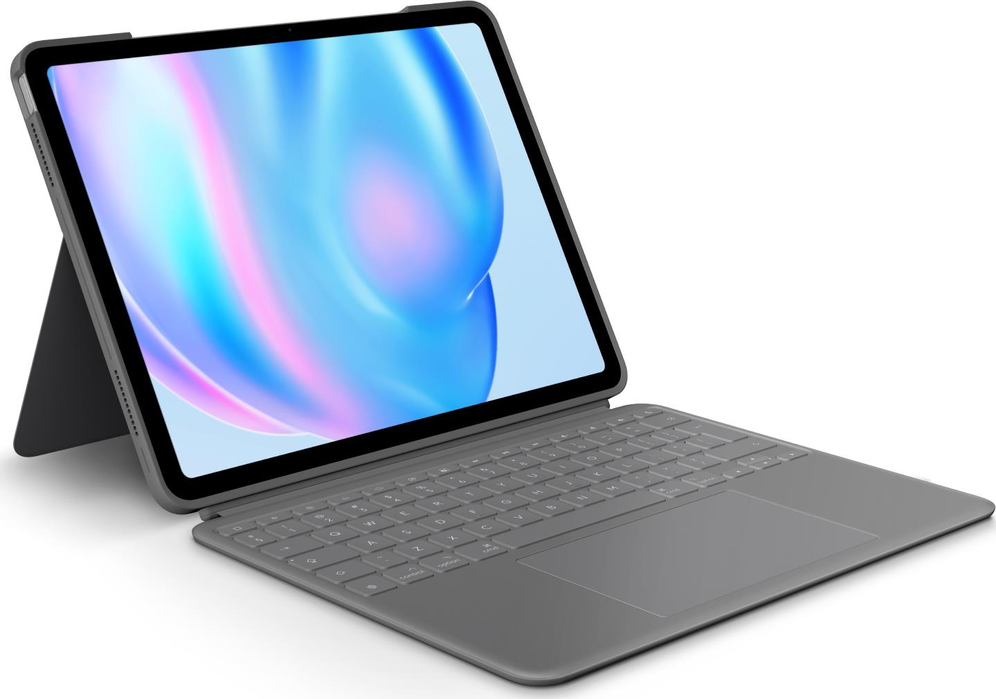 Logitech Combo Touch - Tastatur und Foliohülle - mit Trackpad - hintergrundbeleuchtet - Apple Smart connector - QWERTY - US International - Oxford Gray - für Apple 11-inch iPad Pro, 12.9-inch iPad Pro (920-012618) von Logitech