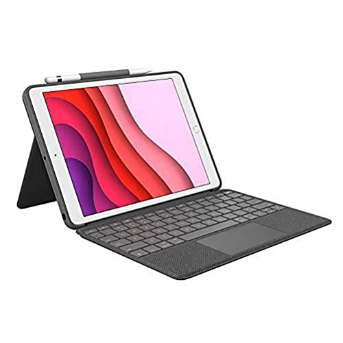 Logitech Combo Touch für iPad (7., 8. und 9. Generation) Schutzcase mit Präzisions-Trackpad, Italienisches QWERTY-Layout - Schwarz von Logitech