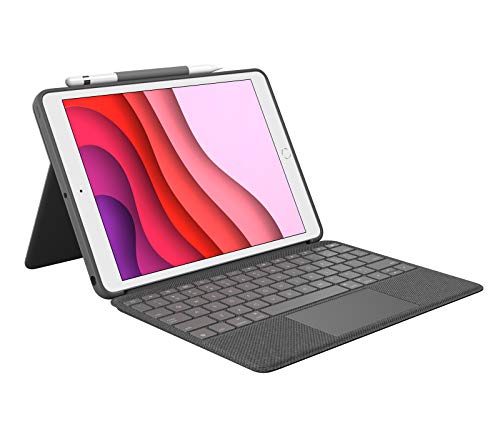 Logitech Combo Touch für iPad (7., 8. und 9. Generation) Schutzcase mit Präzisions-Trackpad, Spanisches QWERTY-Layout - Schwarz von Logitech