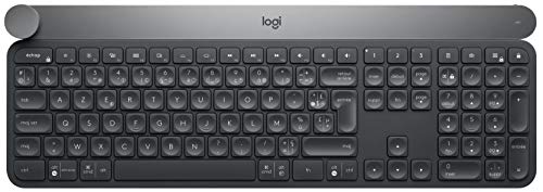 Logitech Craft Kabellose Tastatur, Bluetooth & 2.4 GHz Wireless Verbindung, Programmierbarer Drehregler, Automatische Tastenbeleuchtung, Multi-Device, PC/Mac/Laptop,Französisches AZERTY-Layout-Graphit von Logitech