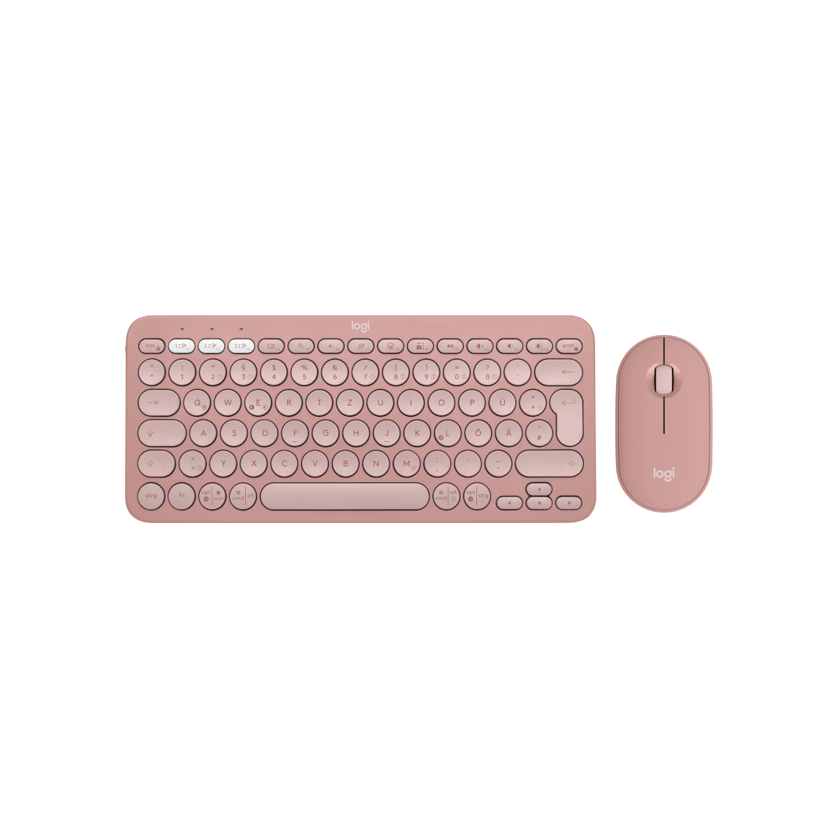 Logitech Desktopset PEBBLE 2 COMBO, rosa Schlanke Multi-Device Bluetooth®-Tastatur und -Maus mit anpassbaren Tasten. von Logitech