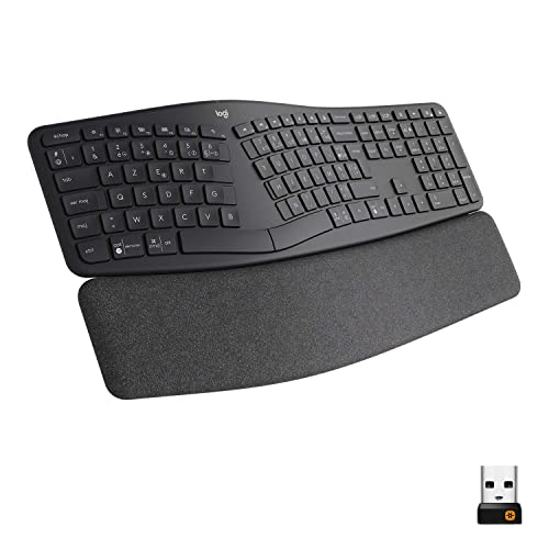 Logitech ERGO K860 - kabellose ergonomische Tastatur mit geteilter Tastenanordnung, FR AZERTY - Graphit von Logitech