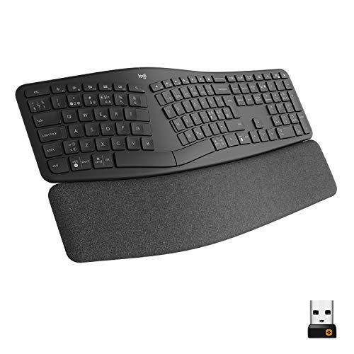Logitech ERGO K860 - kabellose ergonomische Tastatur mit geteilter Tastenanordnung, Skand. QWERTY - Graphit von Logitech