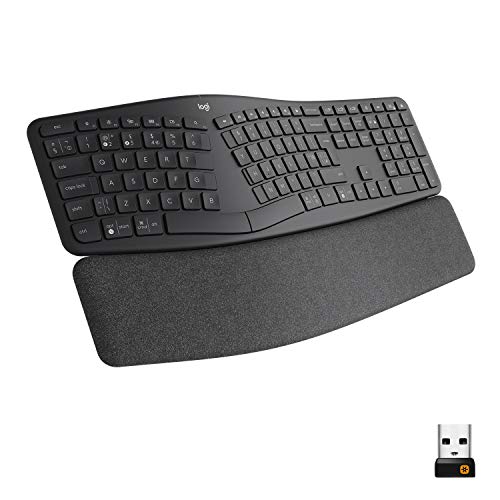 Logitech ERGO K860 - kabellose ergonomische Tastatur mit geteilter Tastenanordnung, UK QWERTY - Graphit von Logitech