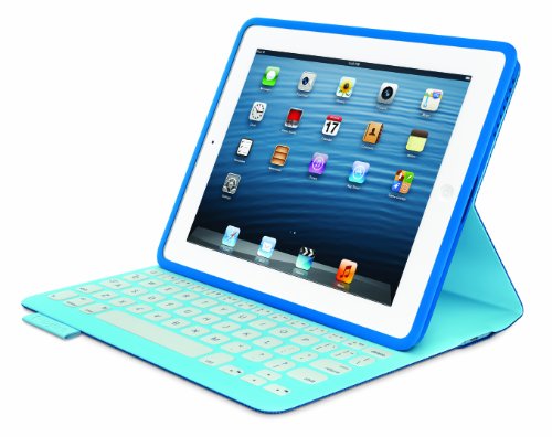 Logitech FabricSkin Blatt Blau - Tablet-Schutzhüllen (Blatt, Apple, iPad 2, iPad (3G & 4G), Tastatur, 565 g, Blau) von Logitech