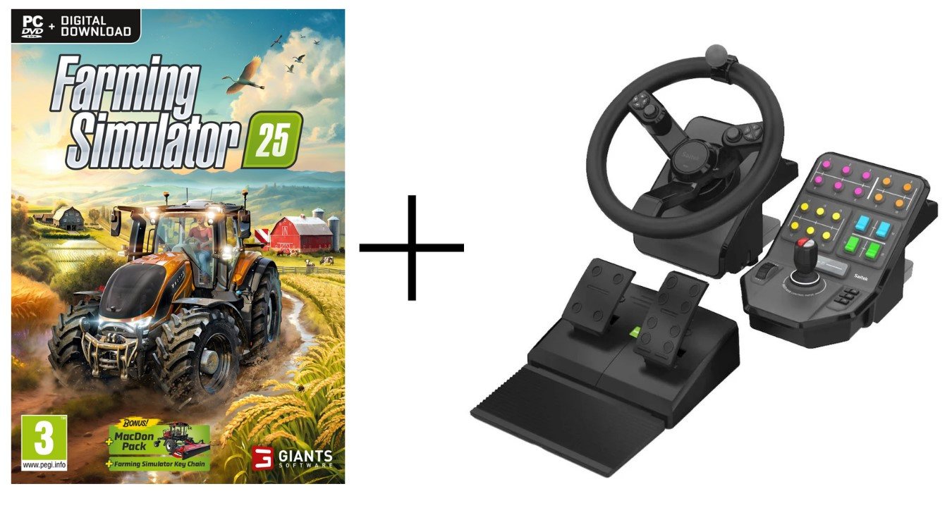Logitech Farming Simulator 25 & Saitek Farming Simulator Controller bundle Controller (Multifunktions-Joystick, Nahtlose Integration) von Logitech