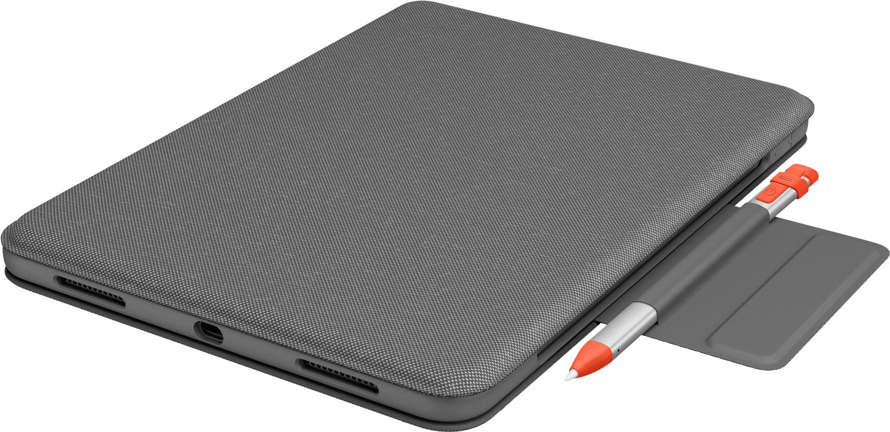 Logitech Folio Touch - Tastatur und Foliohülle - mit Trackpad - hinterleuchtet - Apple Smart connector - QWERTZ - Deutsch - Oxford Gray - für Apple 10.9  iPad Air (4. Generation) (920-009956) von Logitech