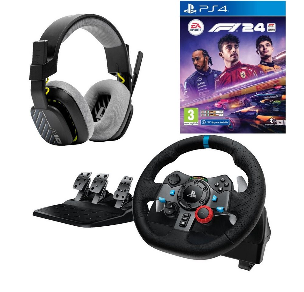 Logitech G G29 Driving Force + ASTRO Gaming A10 Gen 2 Headset + F1 24 PS4 Gaming-Lenkrad Logitech G G29 Driving Force + ASTRO Gaming A10 Gen 2 Headset + F1 24 PS4 Gaming-Lenkrad von Logitech