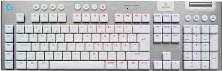 Logitech G G915 X - Tastatur - Gaming, LIGHTSPEED - full size - Hintergrundbeleuchtung - kabellos - Bluetooth, 2.4 GHz, USB-C - weiß (920-012688) von Logitech