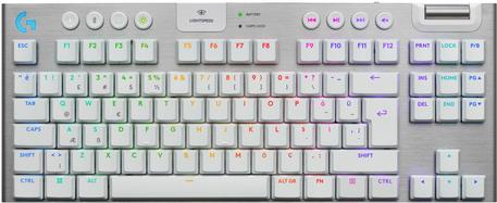 Logitech G G915 X - Tastatur - LIGHTSPEED - TKL - Hintergrundbeleuchtung - kabellos - Bluetooth 5.0, 2.4 GHz, USB - QWERTY - US International - Tastenschalter: GL Tactile - Schwarz (920-012737) von Logitech