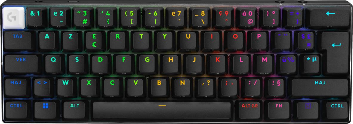 Logitech G PRO X 60 Tastatur Gaming USB + RF Wireless + Bluetooth AZERTY Französisch Schwarz (920-011906) von Logitech