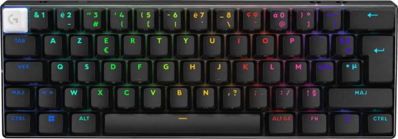 Logitech G PRO X 60 Tastatur Gaming USB + RF Wireless + Bluetooth AZERTY Französisch Schwarz (920-011906) von Logitech