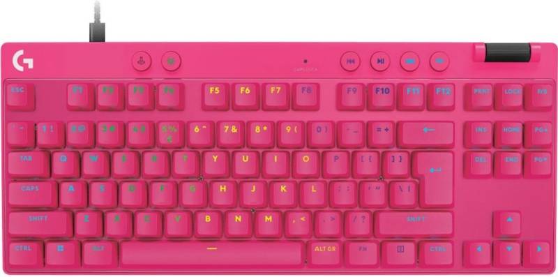 Logitech G PRO X RAPID - Tastatur - TKL - Hintergrundbeleuchtung - USB - QWERTY - US International - Tastenschalter: Linear - pink (920-013253) von Logitech
