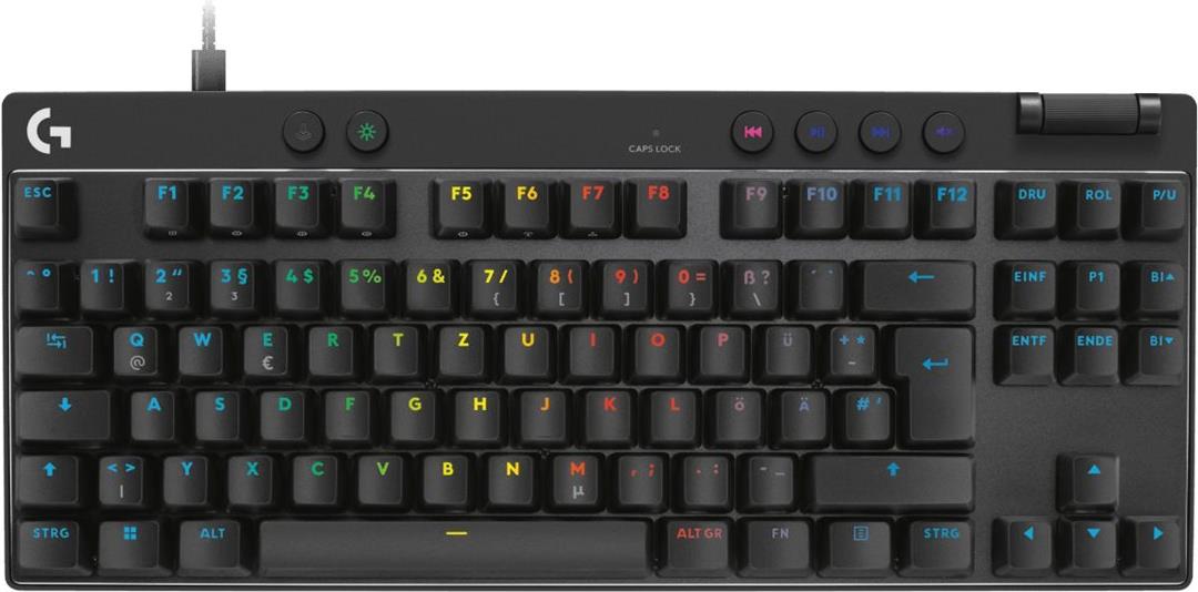 Logitech G PRO X RAPID - Tastatur - TKL - Hintergrundbeleuchtung - USB - QWERTZ - Deutsch - Tastenschalter: Linear - Schwarz (920-013228) von Logitech