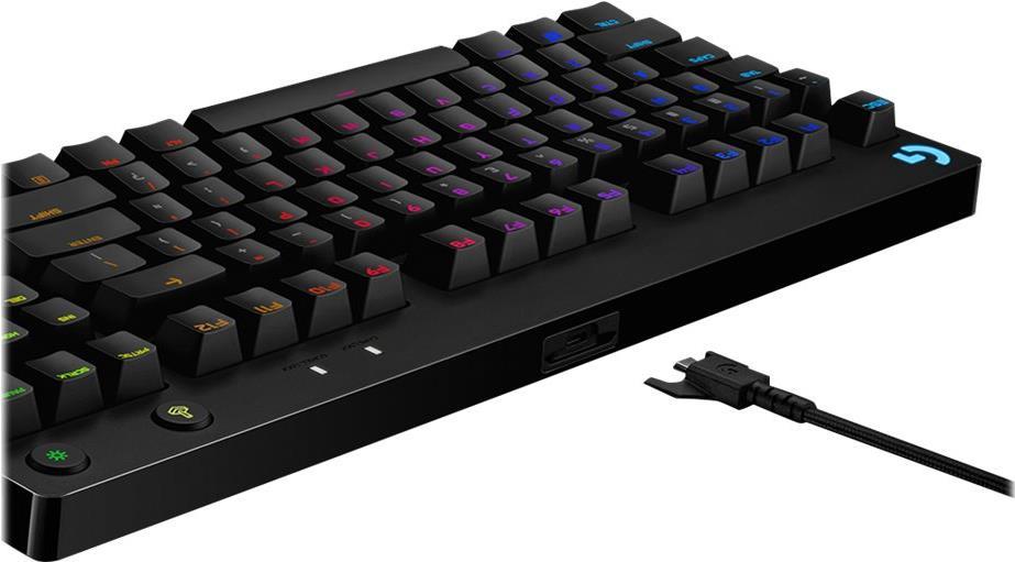 Logitech G Pro Mechanical Gaming Keyboard - Tastatur - backlit - USB - Gesamtnordisch - Tastenschalter: GX Blue Clicky - Schwarz von Logitech