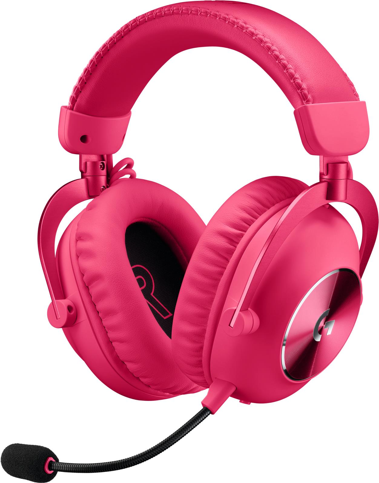 Logitech G Pro X 2 - Headset - ohrumschließend - Bluetooth / LIGHTSPEED - kabellos, kabelgebunden - 3,5 mm Stecker - Geräuschisolierung - Magenta (981-001275) von Logitech