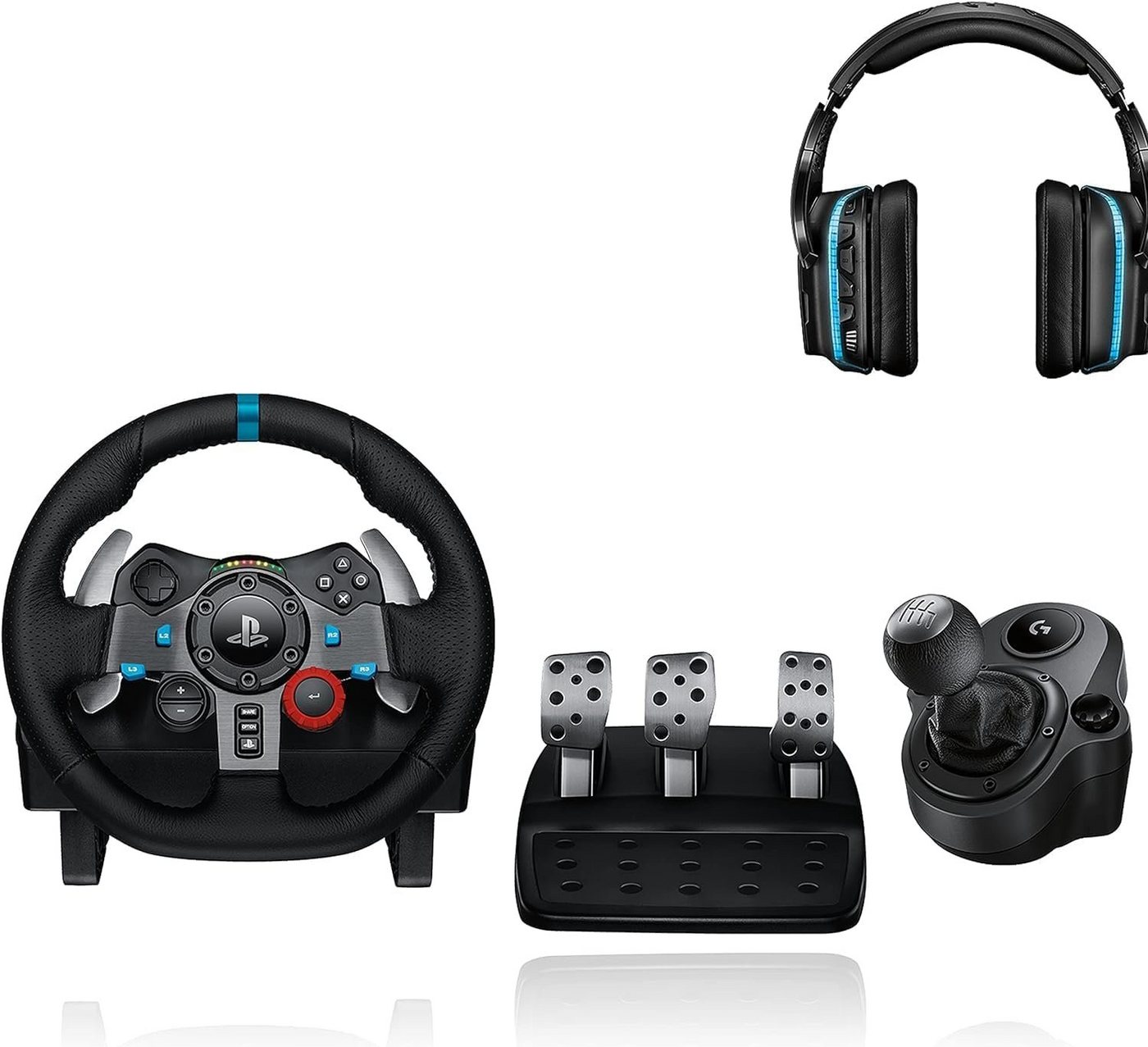 Logitech G29 Driving Force + Schalthebel+ G935 kabelloses Gaming-Headset Gaming-Lenkrad von Logitech