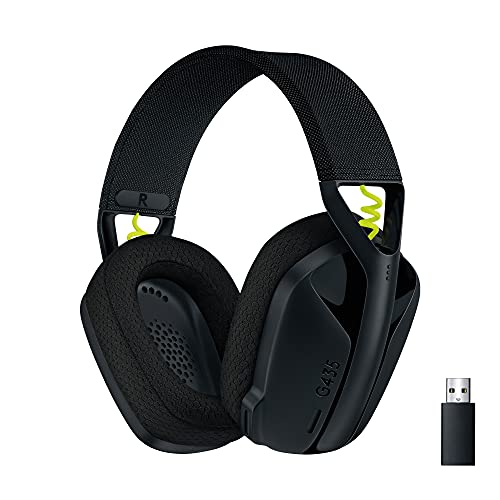 Logitech G435 LIGHTSPEED Kabelloses Bluetooth-Gaming-Headset, Leichte Over-Ear-Kopfhörer, Integrierte Mikrofone, 18h Akku, Kompatibel mit Dolby Atmos, PC, PS4, PS5, Handy, Nintendo Switch - Schwarz von Logitech