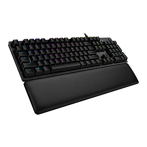 Logitech G513 mechanische Gaming-Tastatur, GX Brown Taktile Switches, RGB-Beleuchtung, USB-Durchschleife, Handballenauflage mit Memory Foam, Aluminium-Gehäuse, Deutsches QWERTZ-Layout - Carbon/Schwarz von Logitech