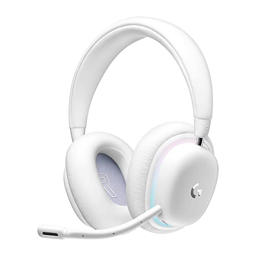 Logitech G735 Kabelloses Gaming Headset, Anpassbare LIGHTSYNC RGB-Beleuchtung, LIGHTSPEED, Bluetooth, 3,5-MM-Aux, Kompatibel mit PC, Mobilgeräten, Abnehmbares Mikrofon – Weiß von Logitech