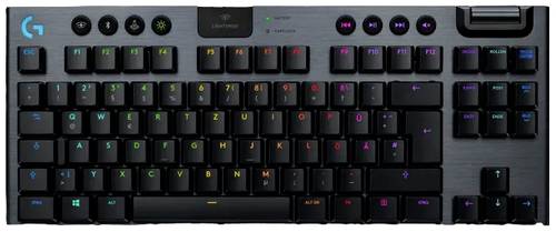 Logitech G915 TKL Tenkeyless LIGHTSPEED Kabellos, Bluetooth® Gaming-Tastatur Deutsch, QWERTZ Schwar von Logitech