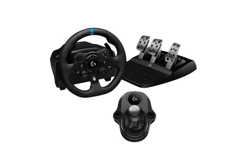 Logitech G923 Lenkrad mit Pedalen und Schaltung Xbox X, S, One PC Windows Gaming-Lenkrad (Driving Force Komplett Set mit 6 Gänge Schaltknauf Schalthebel, Rennlenkrad, Bremspedale) von Logitech