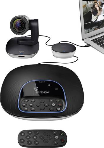 Logitech GROUP Full HD-Webcam 1920 x 1080 Pixel Standfuß von Logitech