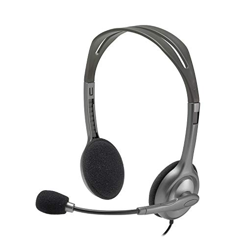 Logitech H110 Kopfhörer mit Mikrofon, 3,5 mm (1/8 Zoll), PC/Spiele, Supraaural, 20-2000 Hz, Binaurale, 981-000214, grau von Logitech