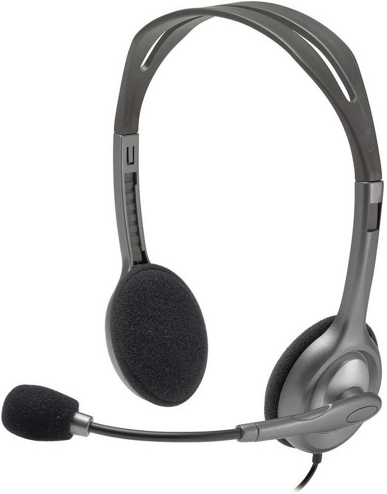 Logitech H110 Kopfhörer mit Mikrofon, Stereo-Headset, Verstellbares Mikrofon Headset von Logitech