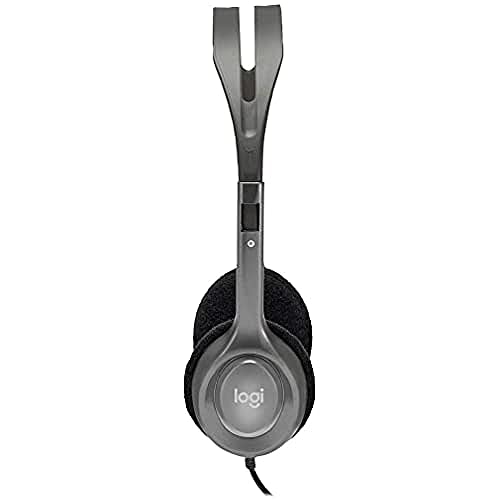 Logitech H110 Kopfhörer mit Mikrofon, Stereo-Headset, Verstellbares Mikrofon mit Rauschunterdrückung, Verstellbarer Kopfbügel, Audio/Mikrofon Dualanschluss mit zwei 3,5mm Klinken - Schwarz von Logitech