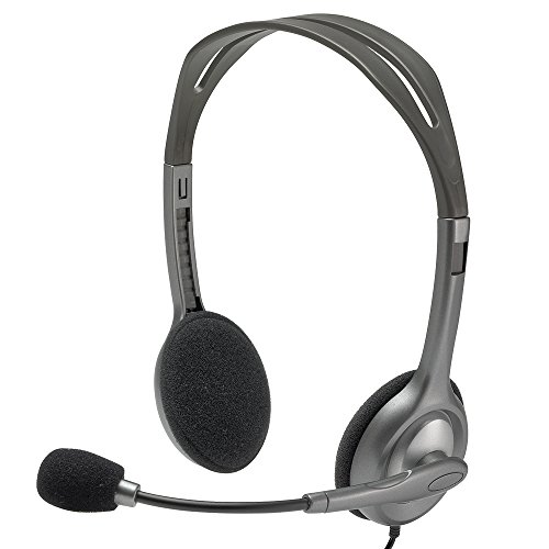 Logitech H111 3.5 mm Analog Stereo Headset with Boom Microphone, Schwarz von Logitech