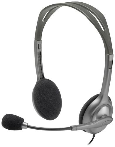 Logitech H111 Computer On Ear Headset kabelgebunden Stereo Grau Mikrofon-Rauschunterdrückung von Logitech