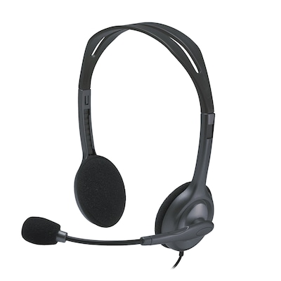 Logitech H111 Kabelgebundenes Beidseitiges Headset Stereo 3,5mm Klinke Grau von Logitech