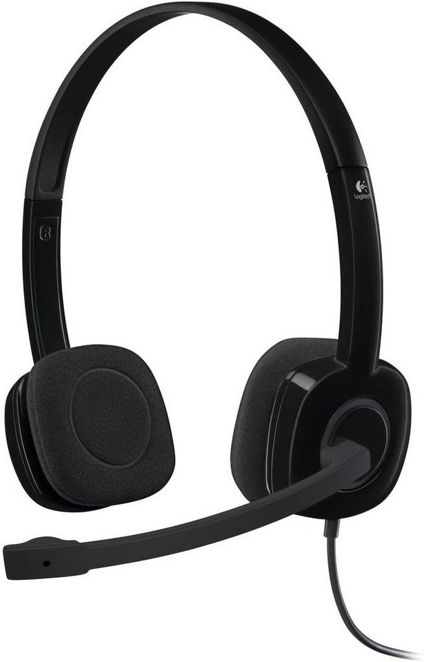 Logitech H151 Kopfhörer mit Mikrofon, Stereo-Headset, Verstellbares Mikrofon Headset von Logitech