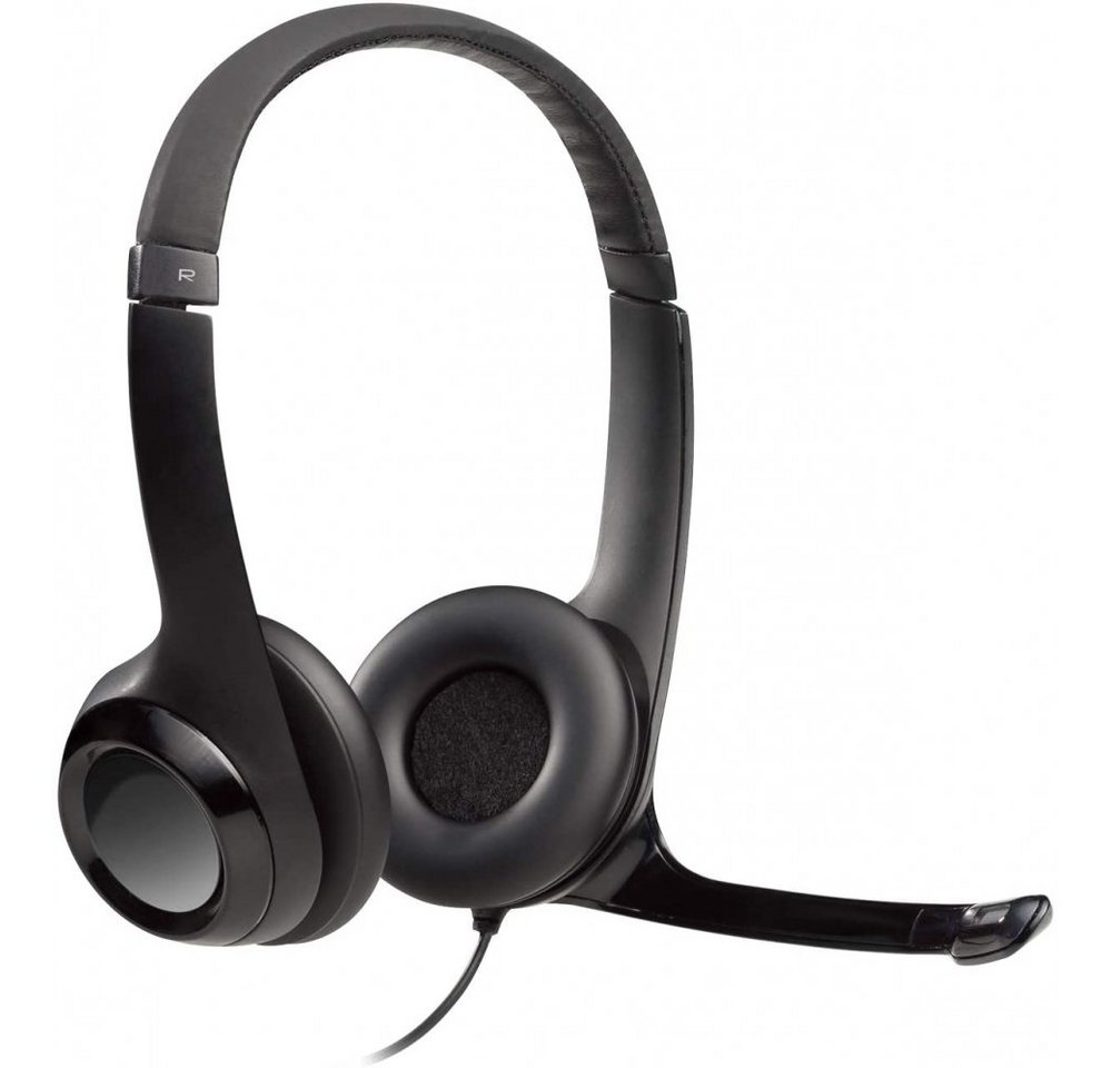 Logitech H390 USB Headset Schwarz Ohraufliegende Kopfhörer On-Ear kabelgebunden Kopfhörer von Logitech