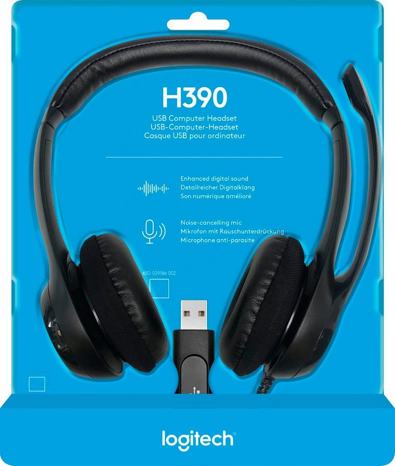 Logitech H390 USB Stereo mit Mikrofon schwarz 981-000406 Headset von Logitech