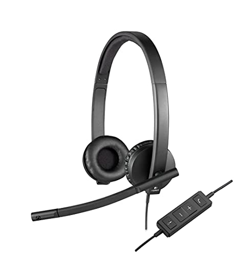 Logitech H570e Kopfhörer mit Mikrofon, Stereo-Headset, Rauschunterdrückung, Lautstärkeregelung und Stummschaltung mit LED-Anzeige am Kabel, Ohrpolster, USB-Anschluss, PC/Mac/Laptop - Schwarz Logitech H570e Kopfhörer mit Mikrofon, Stereo-Headset, Rauschunterdrückung, Lautstärkeregelung und Stummschaltung mit LED-Anzeige am Kabel, Ohrpolster, USB-Anschluss, PC/Mac/Laptop - Schwarz von Logitech Business