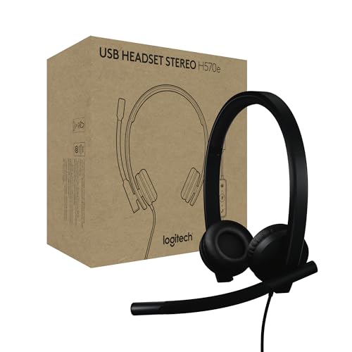 Logitech H570e USB-Headset mit Mikrofon für PC und Mac, kabelgebundenes USB-C-Headset mit Stereo-Sound, Mikrofonen mit Geräuschunterdrückung, zertifiziert für Microsoft Teams, Schwarz von Logitech