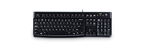 Logitech K120 Kabelgebundene Business Tastatur für Windows und Linux, USB-Anschluss, Leises Tippen, Robust, Spritzwassergeschützt, Tastaturaufsteller, Ukrainisches Layout - Schwarz von Logitech